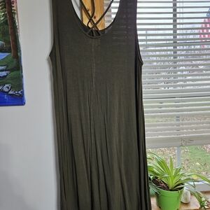 Maurices Dark Green Criss-Cross Back Dress